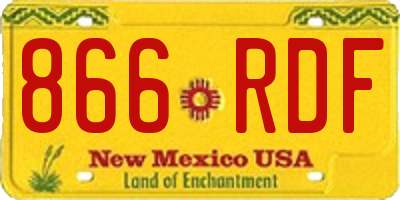 NM license plate 866RDF