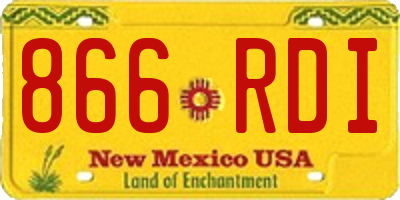 NM license plate 866RDI