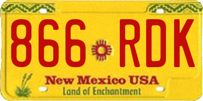 NM license plate 866RDK