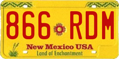 NM license plate 866RDM