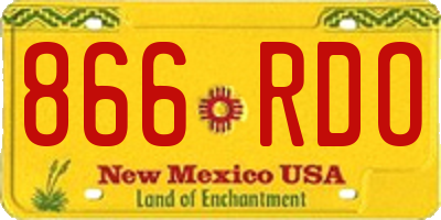 NM license plate 866RDO