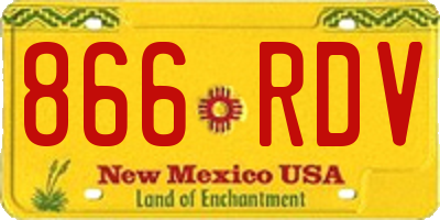 NM license plate 866RDV