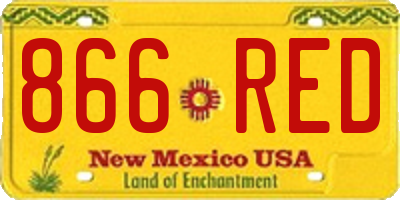NM license plate 866RED