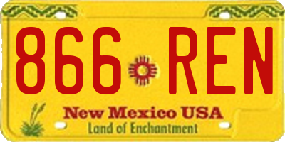 NM license plate 866REN