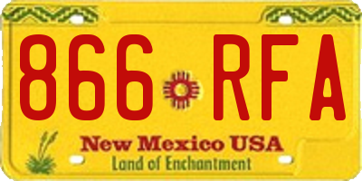 NM license plate 866RFA