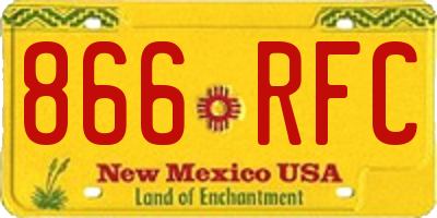 NM license plate 866RFC