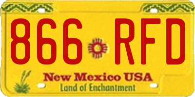 NM license plate 866RFD