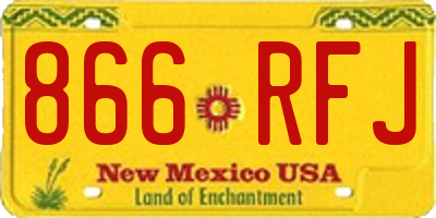 NM license plate 866RFJ
