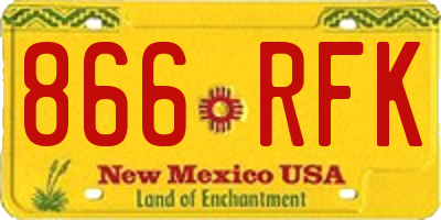 NM license plate 866RFK