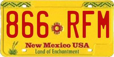 NM license plate 866RFM