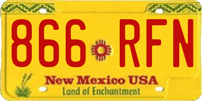 NM license plate 866RFN