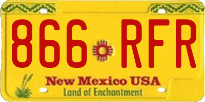 NM license plate 866RFR