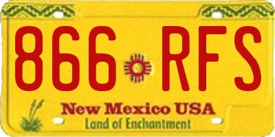 NM license plate 866RFS