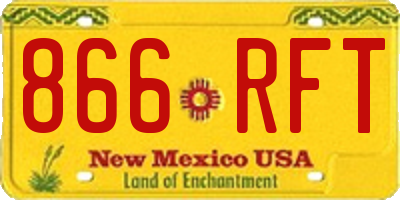 NM license plate 866RFT
