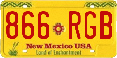 NM license plate 866RGB