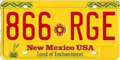 NM license plate 866RGE