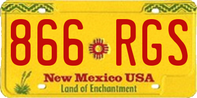 NM license plate 866RGS