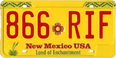 NM license plate 866RIF