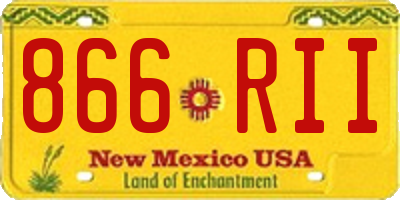 NM license plate 866RII