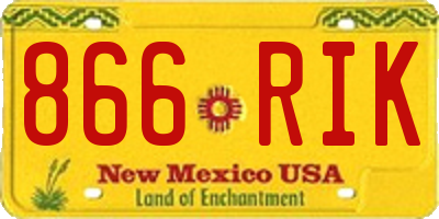 NM license plate 866RIK
