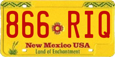 NM license plate 866RIQ