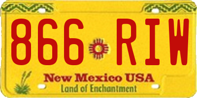 NM license plate 866RIW