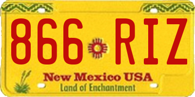 NM license plate 866RIZ