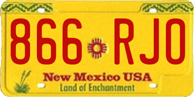NM license plate 866RJO