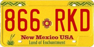 NM license plate 866RKD