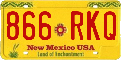 NM license plate 866RKQ