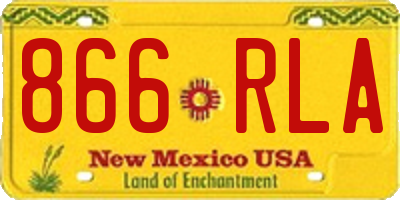 NM license plate 866RLA