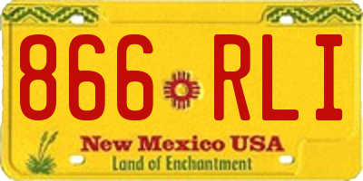 NM license plate 866RLI