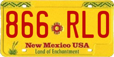 NM license plate 866RLO