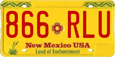 NM license plate 866RLU