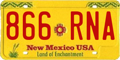 NM license plate 866RNA