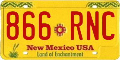NM license plate 866RNC