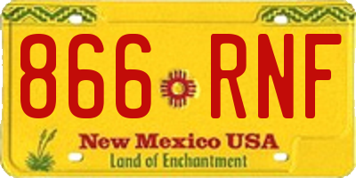 NM license plate 866RNF