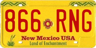 NM license plate 866RNG