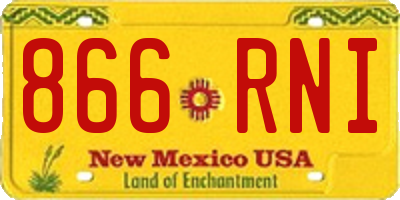 NM license plate 866RNI