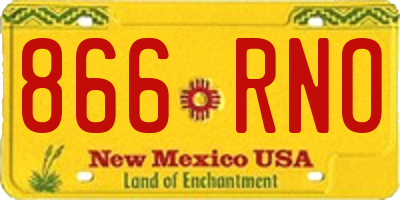 NM license plate 866RNO
