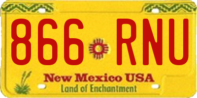 NM license plate 866RNU