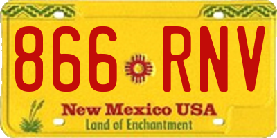 NM license plate 866RNV