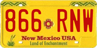 NM license plate 866RNW