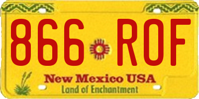 NM license plate 866ROF