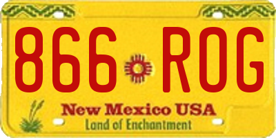 NM license plate 866ROG
