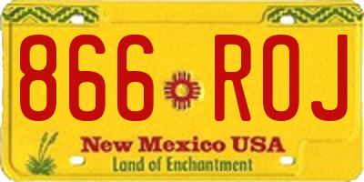NM license plate 866ROJ