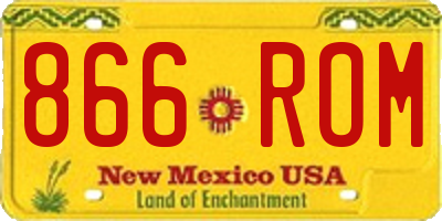 NM license plate 866ROM