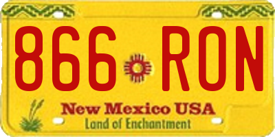 NM license plate 866RON
