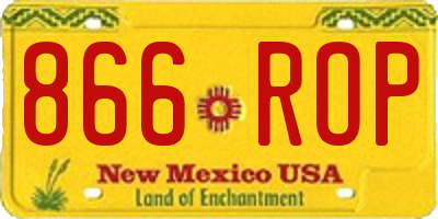 NM license plate 866ROP