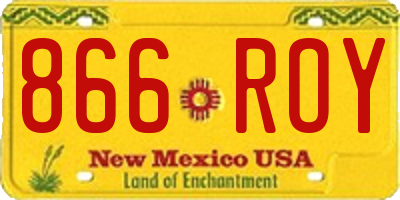 NM license plate 866ROY